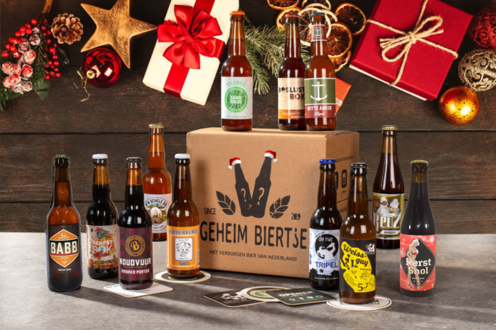 Voorbeeld kerst bierpakket van Geheim Biertje