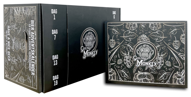 Guilty Monkey Advent Kalender 2025 met 24 vakjes
