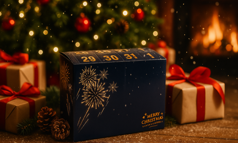 Drankuwel Eindejaarskalender 2025 met acht bieren onder de kerstboom