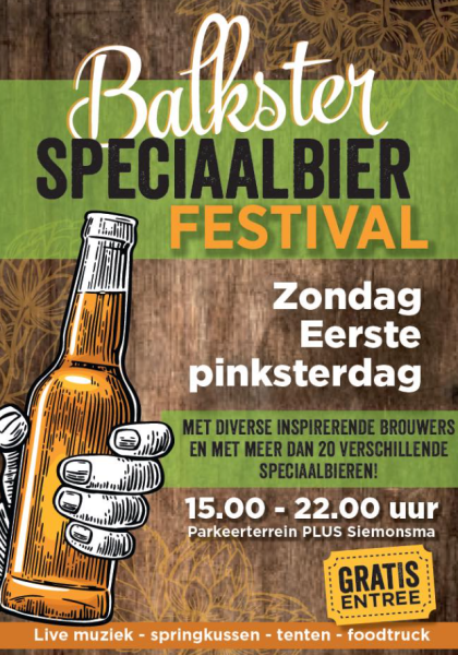 Poster: Balkster Speciaalbierfestival 2025 op eerste pinksterdag