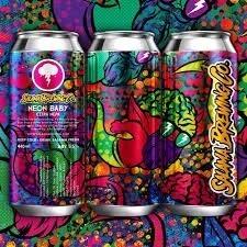 Kleurrijke bierblikken met grafische ontwerpen van Salama Brewing.