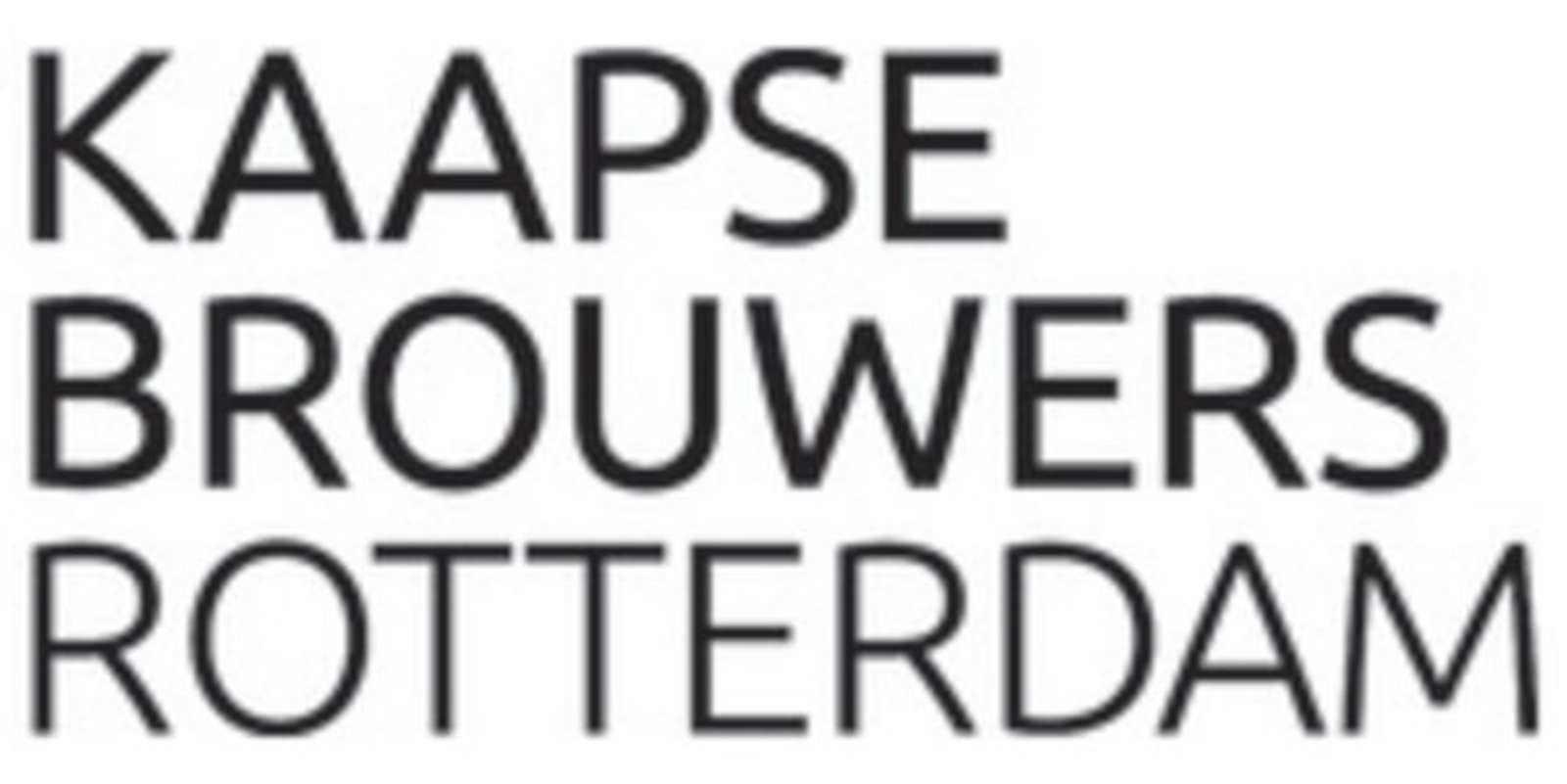 Logo van Kaapse Brouwers Rotterdam met een grote zwarte letter K.