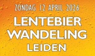 Aankondiging Lentebierwandeling Leiden op zondag 12 april 2026.