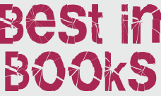 Tekst 'Best in Books' in opvallende, gekraste roze letters.