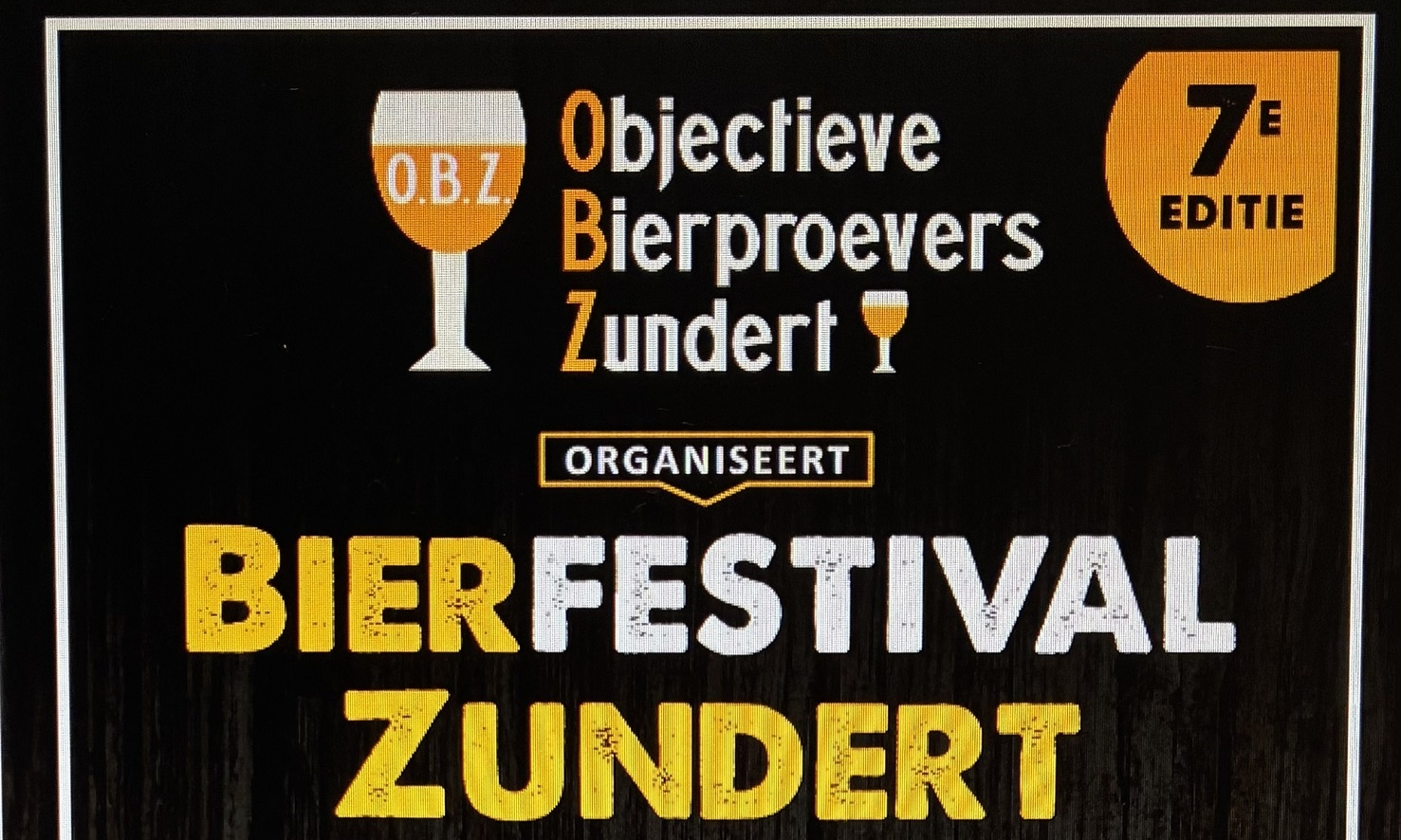 Poster voor Bierfestival Zundert 2026 met bierproeverijen en sponsorlogo's.