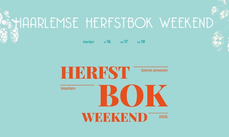 Affiche Haarlemse Herfst Bok Weekend 2026, bokbier proeven in Haarlem van 16 tot en met 18 oktober