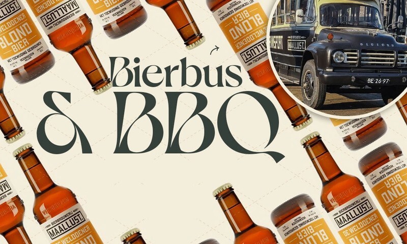 Bierbus en BBQ met flessen Maallust Blond en de Bedford-bierbus van Maallust