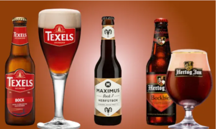 Drie Nederlandse bockbieren op een rij