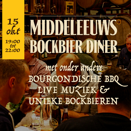 Middeleeuws bockbier diner aankondiging