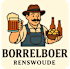 Logo van Avondwinkel Borrelboer Renswoude met mannelijke figuur en drankjes.