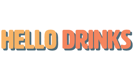 Gekleurde tekst met woorden 'Hello Drinks' in een speelse stijl.