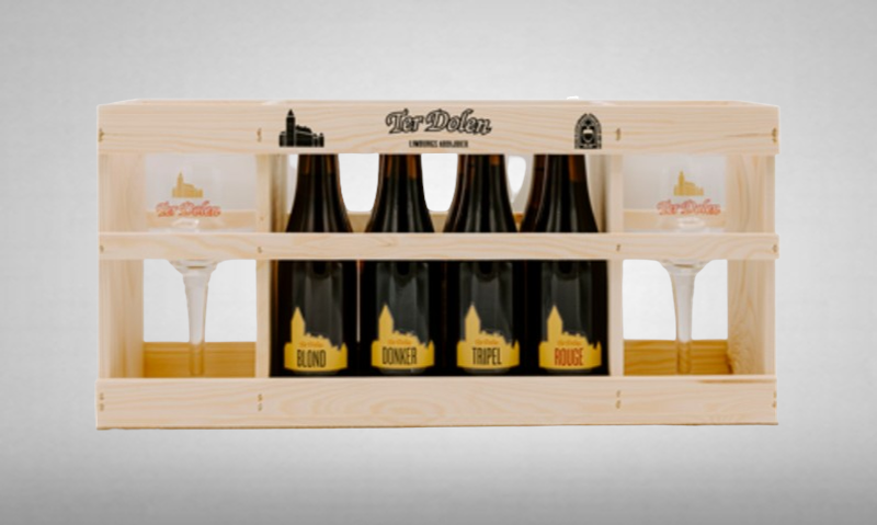 Ter Dolen bierkist met 2 glazen