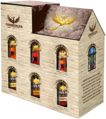 Grimbergen Luxe Bierpakket in de vorm van de abdij Grimbergen Luxe Bierpakket in de vorm van de abdij