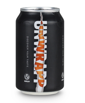 Blikje bier van Unwrapp pakket