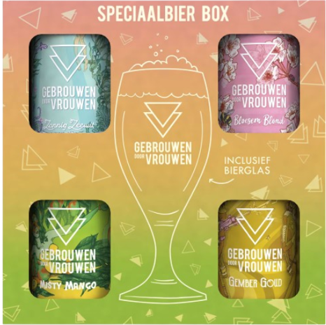 Gebrouwen door Vrouwen Speciaalbier Box met glas