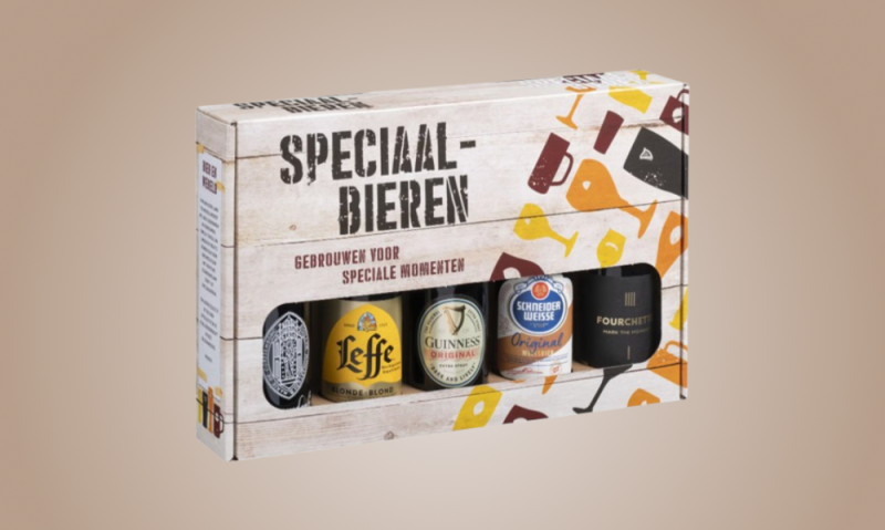 vijf speciaalbieren in cadeauverpakking