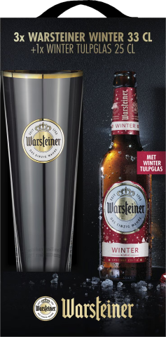 Bierpakket Warsteiner Winter 3x33cl en tulpglas