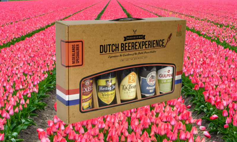 Bierpakket Ducht BeerExperience in een tulpenveld