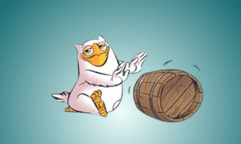 Uiltje met een barrel