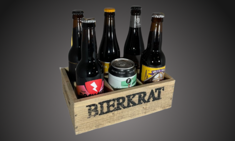 Bierkrat met 6 donkere bieren