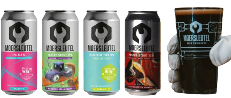 Moersleutel selectie 4x44cl bierpakket met glas