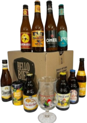Blond Bierpakket met La Chouffe Glas Hellobier