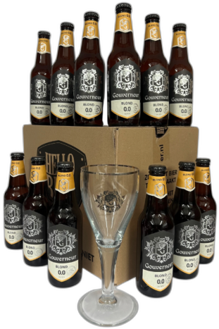Lindeboom Gouverneur Blond 0.0% pakket met 12 bieren Hellobier