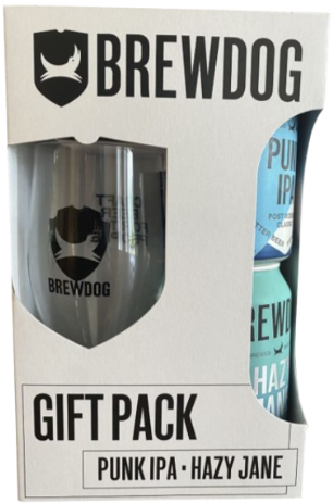Brewdog Biercadeau met 2 IPA's en een bierglas