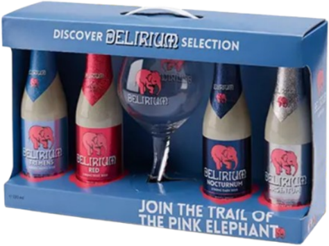 Delirium Discovery Biercadeau (4x33cl) met glas