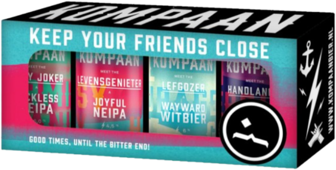 Kompaan Biercadeau met 4 blikjes van 33cl