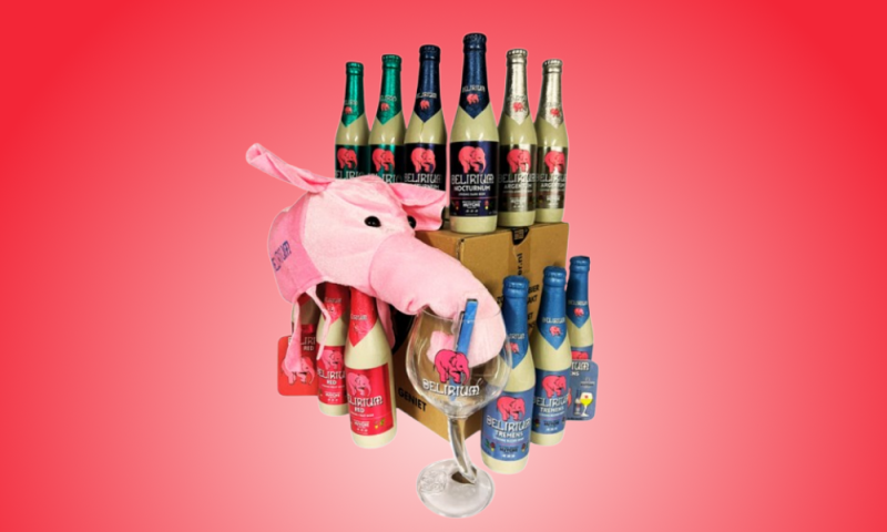 Delirium bierpakket met roze olifant merchandise