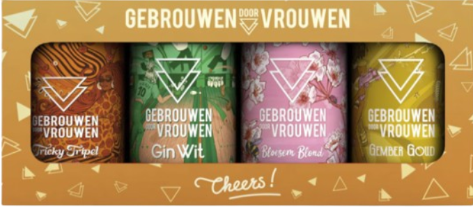 Gebrouwen door Vrouwen Biercadeau met 4 blikjes