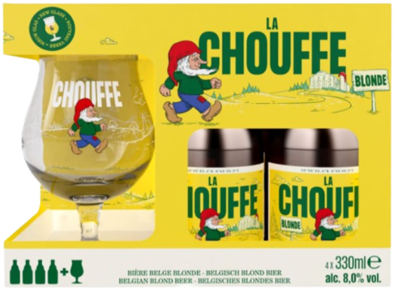 La Chouffe Biercadeau (4x33cl) inclusief glas
