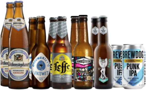 Internationaal alcoholarm bierpakket met Duits, Nederlands, Belgisch en Schots speciaalbier