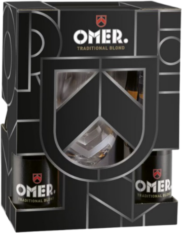 OMER. biercadeau (4x33cl) met glas design sinds voorjaar 2026