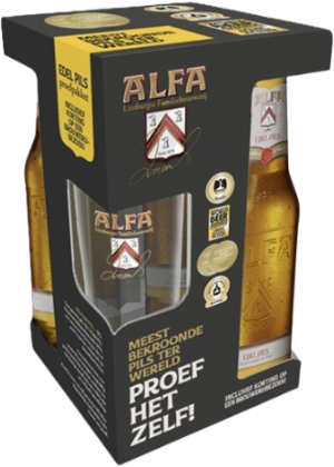 Alfa Edel Pils biercadeau (3x30cl) met glas