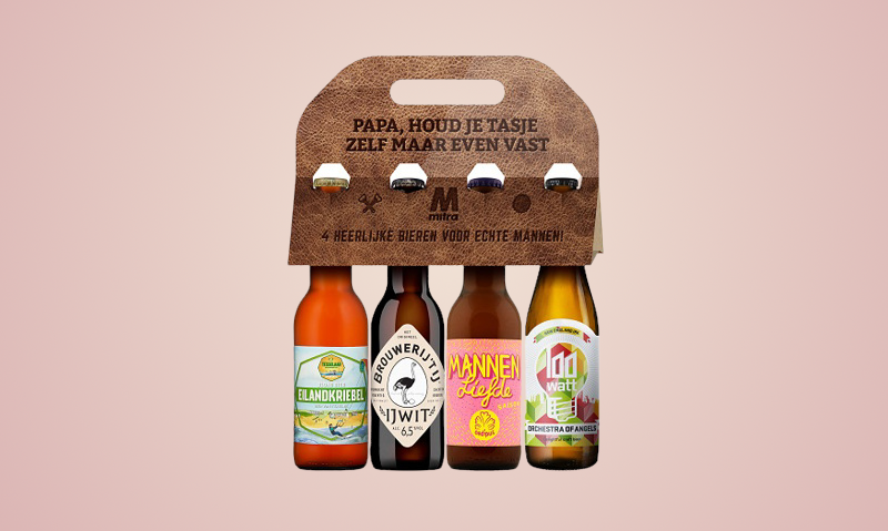 Mannentas bierpakket met verfrissend bier