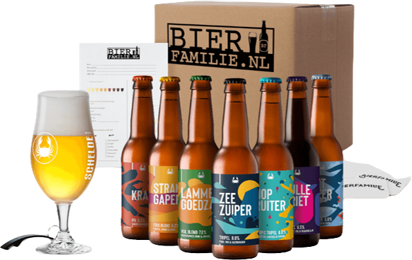 Bierpakket Scheldebrouwerij met twee bierglazen en meer