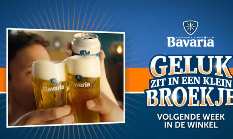 WK reclame van Bavaria met geluksbroekje WK reclame van Bavaria met geluksbroekje