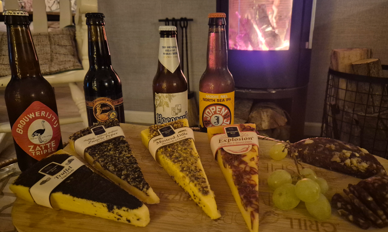 Borrelplank met verschillende speciaalbieren