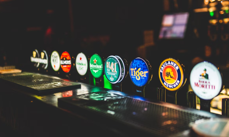 Verschillende bieren op tap