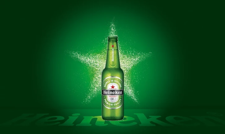Heineken fles met ster erachter