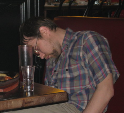 Dronken in de kroeg