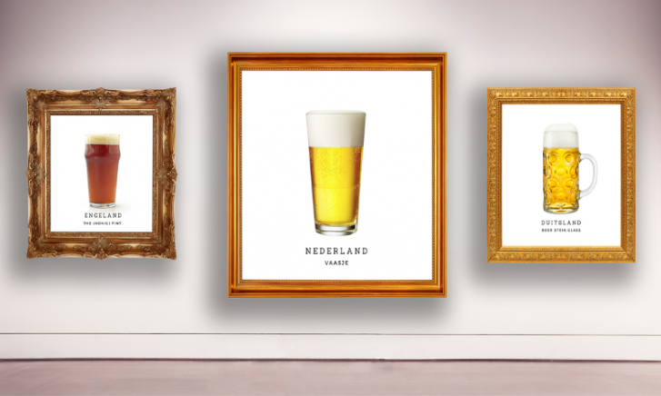 Verschillende bierglazen uit Europa