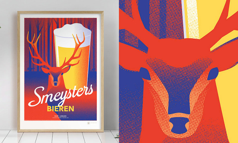 Smeysters Bieren in fotolijst en een hert Smeysters Bieren in fotolijst en een hert