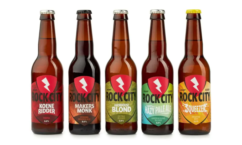 Verschillende etiketten van Rock City Brewing Verschillende etiketten van Rock City Brewing