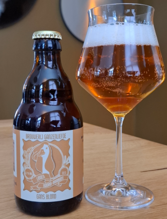 Ganzenliefde Blond flesje en glas