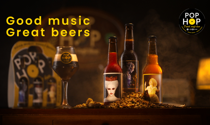 Pophop sfeerbeeld van bieren