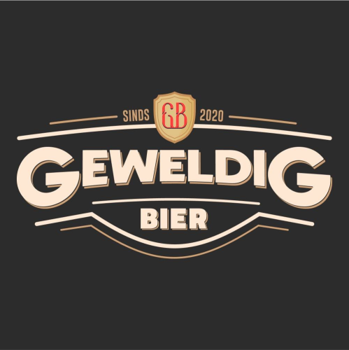Logo van Geweldig Bier met sinds 2020 inscriptie op een zwart vlak.