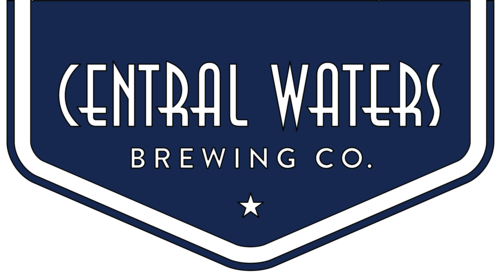 Donkerblauw schildlogo met de tekst Central Waters Brewing Co. en een ster.